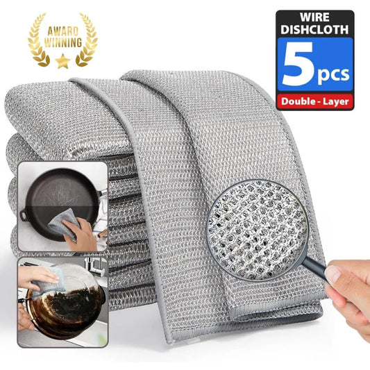 Multipurpose dishwashing wire rag